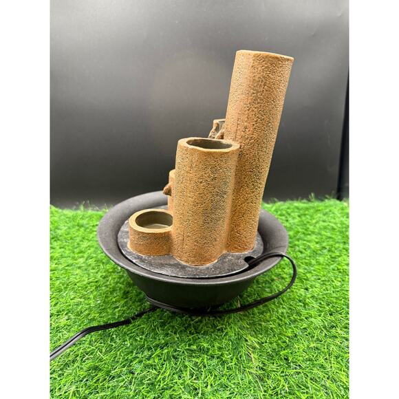 Alpine Corporation 11" Indoor Tiered Column Tabletop Fountain – Brown - Picture 4 of 8